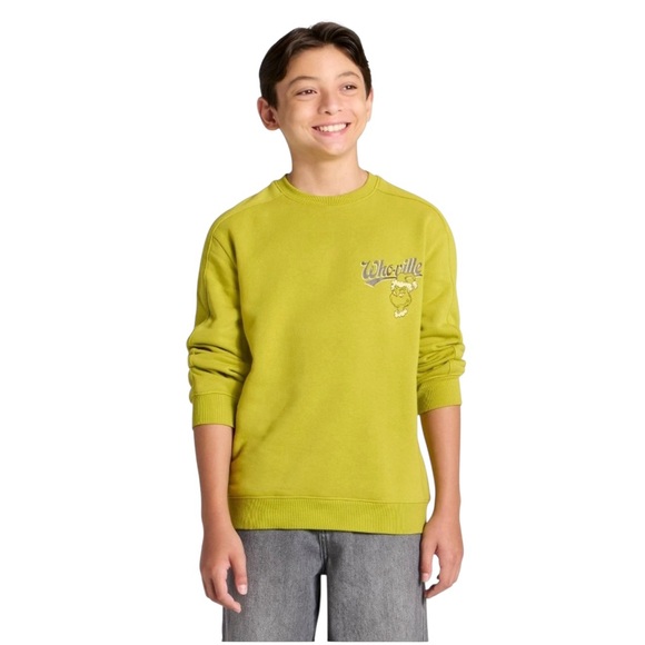 The Grinch Whoville Fleece Pullover Crewneck Sweater Size Medium - Picture 3 of 7